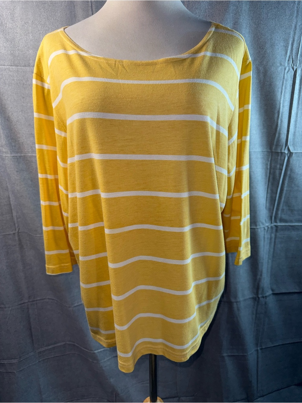 1785-BFA Classics Striped Yellow Boatneck Long-Sleeve Tee